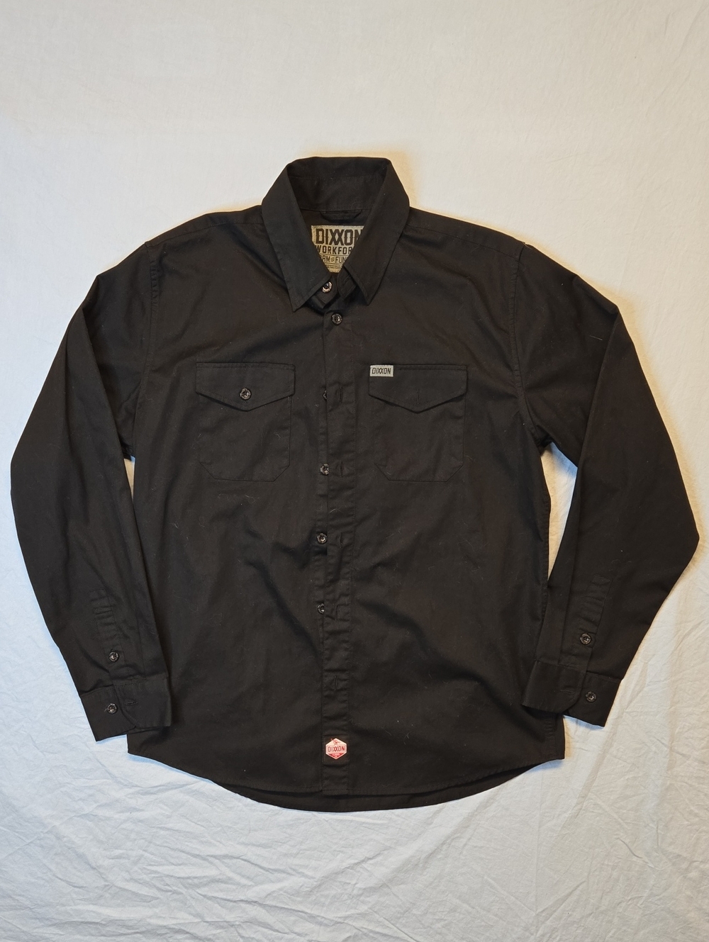 DIXXON Work Force Black Long Sleeve Casual Button Down Shirt